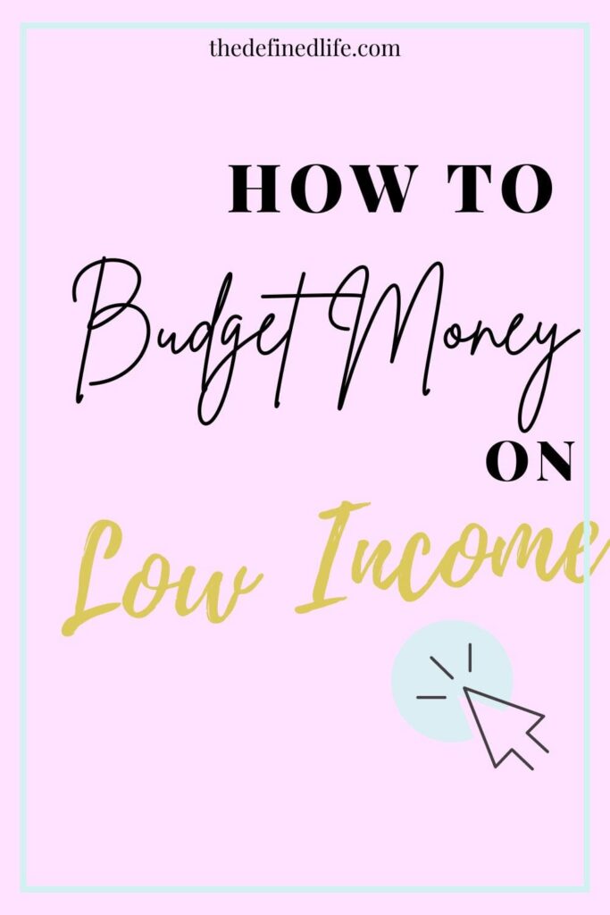 how to budget money on low income