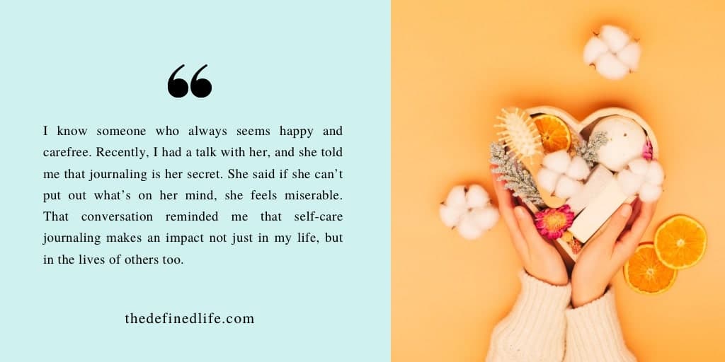 Self-care journaling